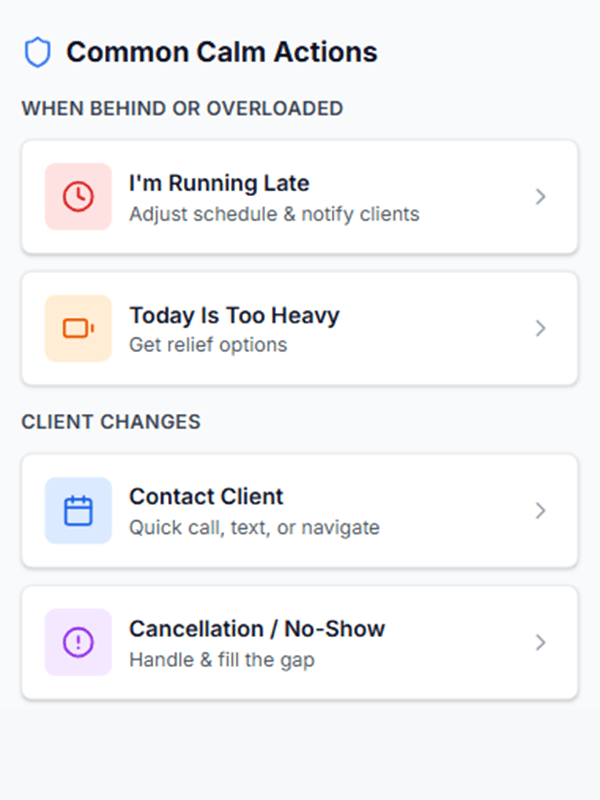 Day-of Rescue feature - one-tap solutions for problems