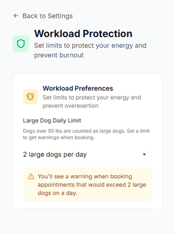 Workload Protection feature - set daily limits and get warnings